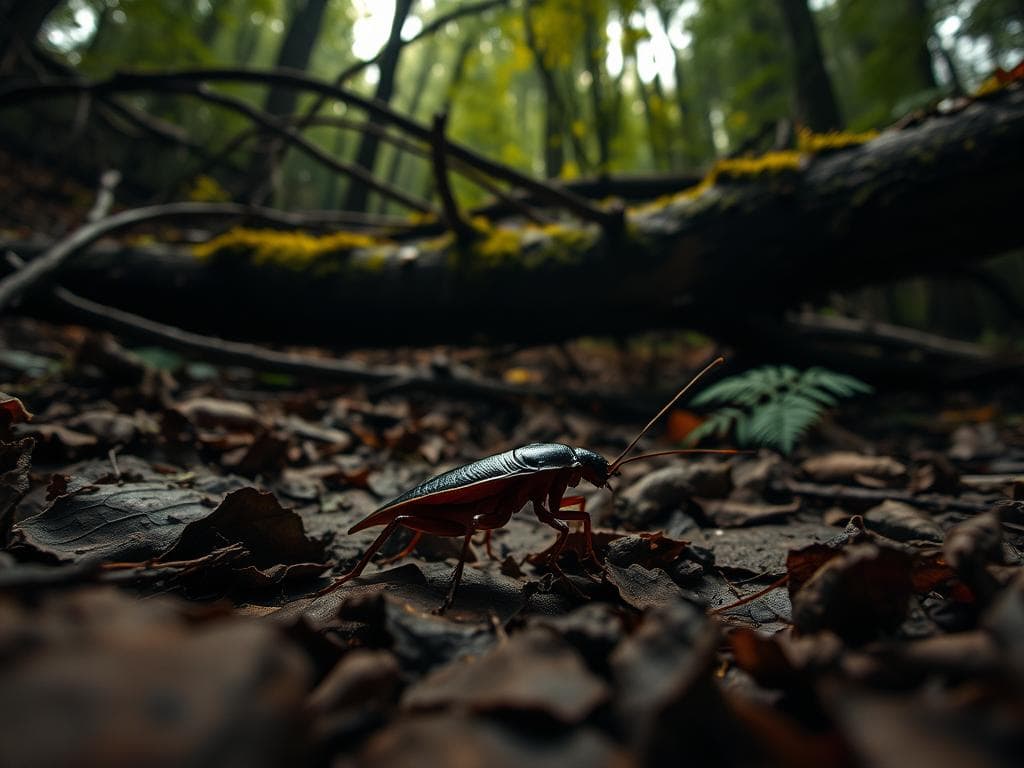 Waldschabe auf dem Waldboden in natürlichem Lebensraum
