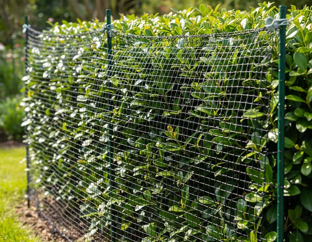 Zaun vor Hecke hält Spatzen fern