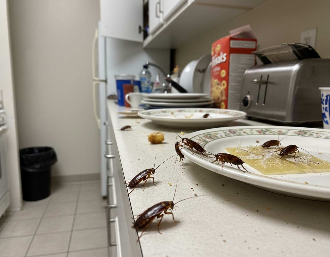 Schaben in der Wohnung Küchenschabe auf Küchenoberfläche