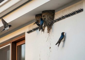 Schwalben am Nestbau hindern