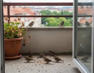 Mehr über den Artikel erfahren Spatzenabwehr auf dem Balkon: Was funktioniert und was nicht