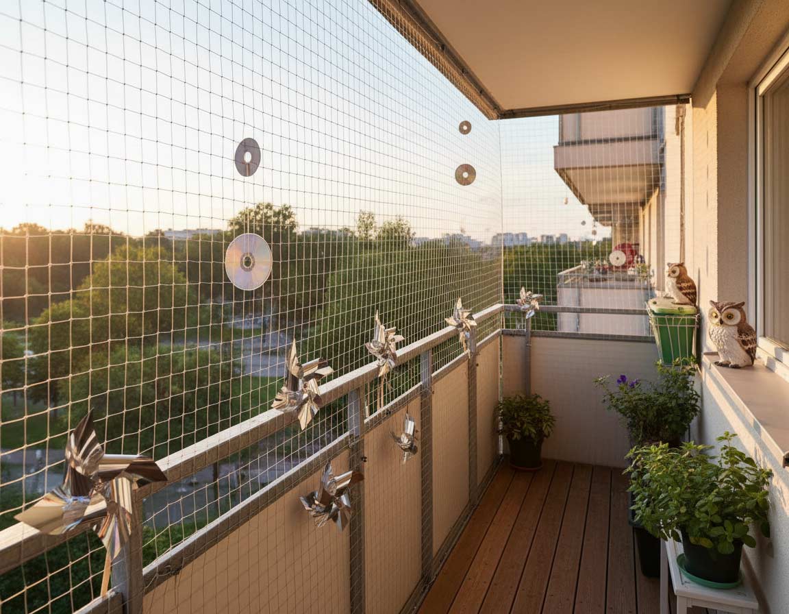 Abwehrmaßnahmen gegen Spatzen auf dem Balkon Verschiedene Abwehrmethoden gegen Spatzen auf dem Balkon