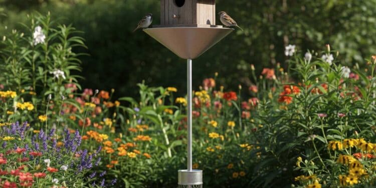 Vogelhaus vor Mäusen geschützt